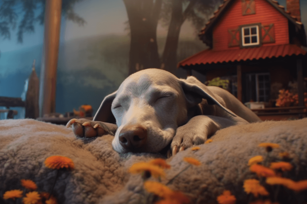 Cachorros En La Cama En Casa. Mirar a La Cámara. Mascotas Y Perros